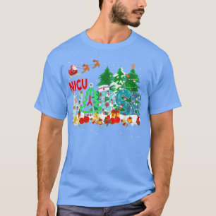 T-shirt NICU Nurse Cute Christmas Tree Stéthoscope Nurse N