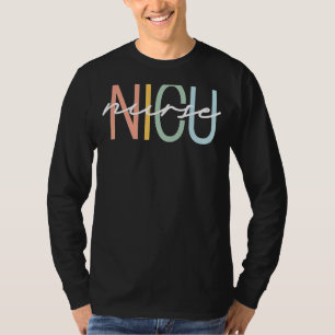 T-shirt NICU Nurse ICU Neonatal Boho Rainbow Team Tiny Hum