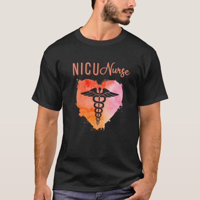 T-shirt NICU Nurse  Neonatal Nurses Graduation Caduceus (Devant)