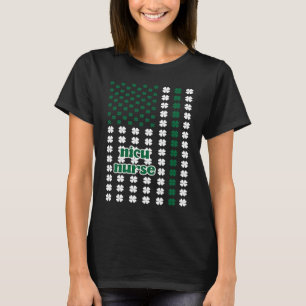 T-shirt NICU Nurse St Patrick's Day US Flag NICU Nursing S