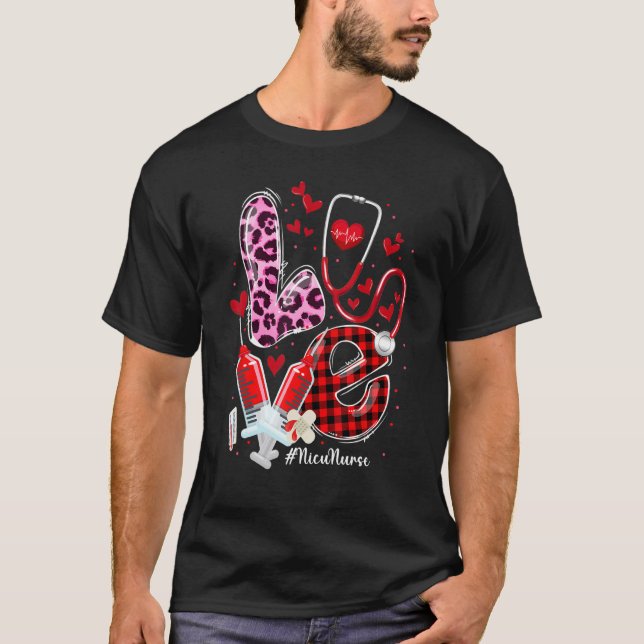 T-shirt Nicu Nurse Valentines Day Stethoscope ER ICU NICU  (Devant)