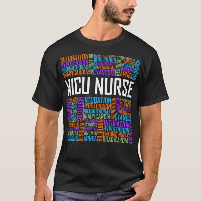 T-shirt NICU Nurse Words drôle infirmière infirmière (Devant)