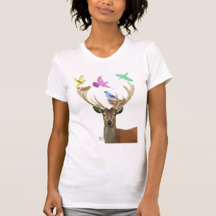 T-shirt Nids des cerfs et des oiseaux Pastel Shades
