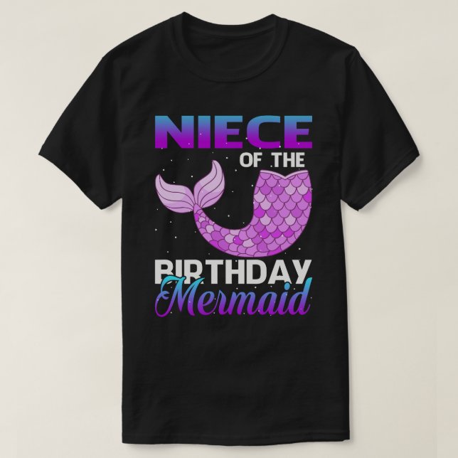 T-shirt NIECE de l'Anniversaire Mermaid Shirt Party (Design devant)