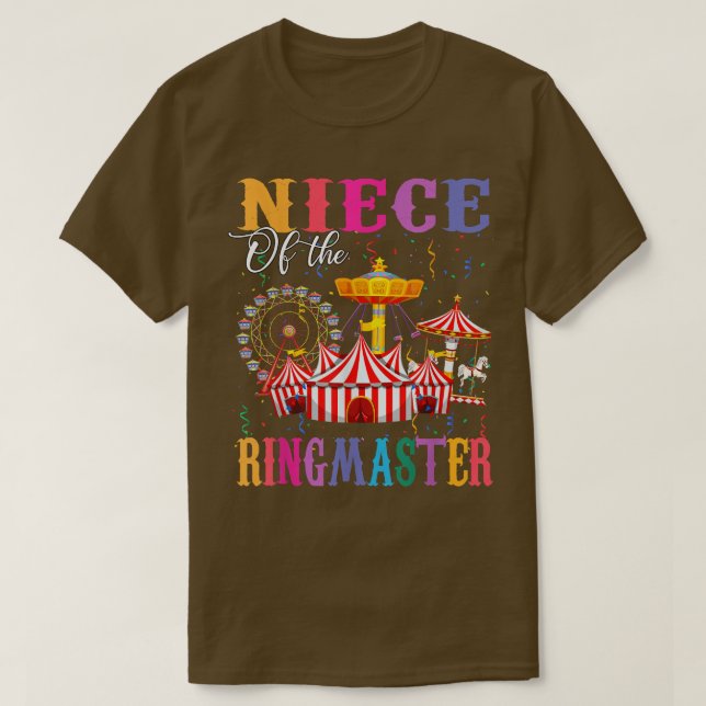 T-shirt Nièce de l'Anniversaire Ringmaster Boy Circus nais (Design devant)
