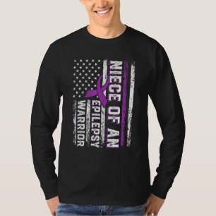 T-shirt Nièce d'un guerrier Epilepsie Ruban Violet de sout