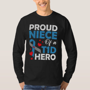 T-shirt Nièce fière d'un héros guerrier de diabète de type