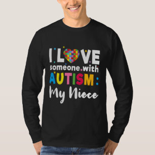 T-shirt Niece I Love Heart Sensibilisation sur l'autisme s