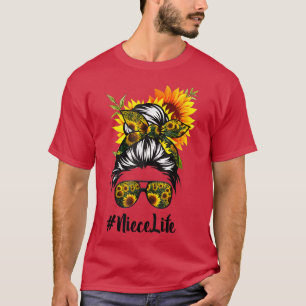 T-shirt Niece Life Messy Cheveux Bun Sunflower Femmes Mère