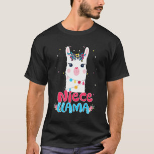 T-shirt Niece Llama Fête des Mères Femmes Nuit Anniversair