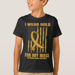 T-shirt Nièce Ruban D'or Sensibilisation au Cancer de l'En