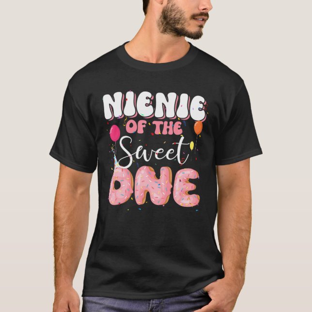T-shirt Nienie De L'Anniversaire Un Doughnut 1Ème Famille  (Devant)