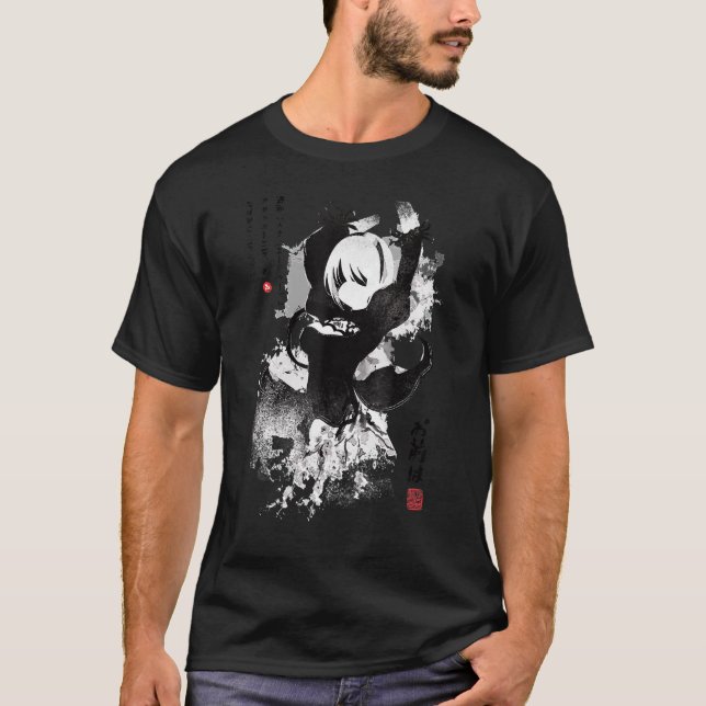 T-shirt Nier Automata 2b Japan Ink Ver 2 0 (Devant)