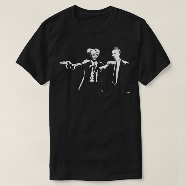 T-shirt Nietzsche et Schopenhauer Philosophe Manches longu (Design devant)