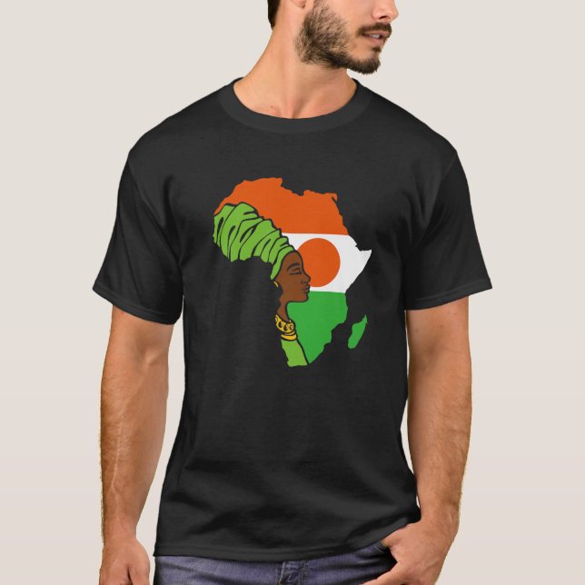 T-shirt Niger Nigeria Drapeau Afrique Carte du patrimoine  (Devant)