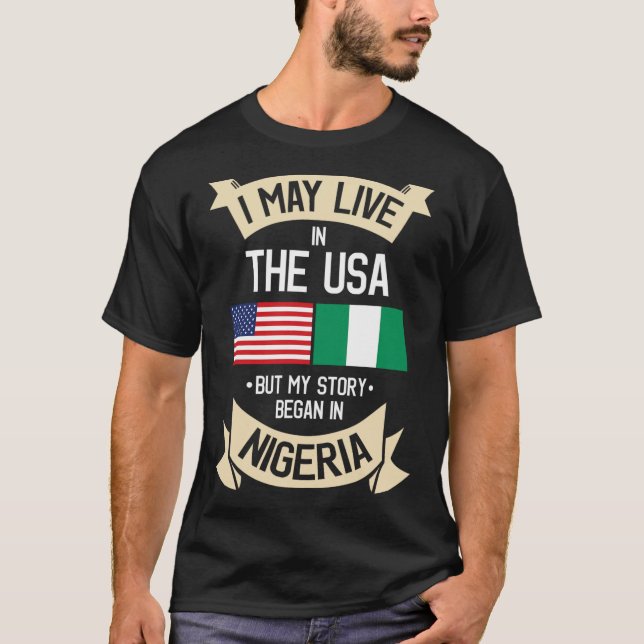 T-shirt Nigeria American Flag Usa Nigerian Roots Gifts For (Devant)