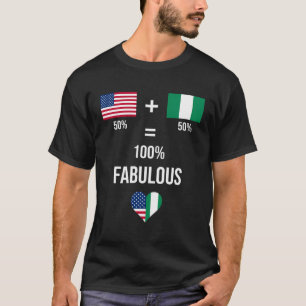 T-shirt Nigeria Chemise Usa Fabrique Drapeaux Moitié Nigér