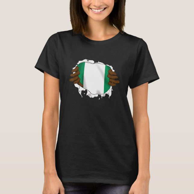 T-shirt Nigeria Nigerian Africa Proud Heart Love Hands (Devant)