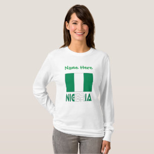 T-shirt Nigeria Personnalisation verte du drapeau nigérian