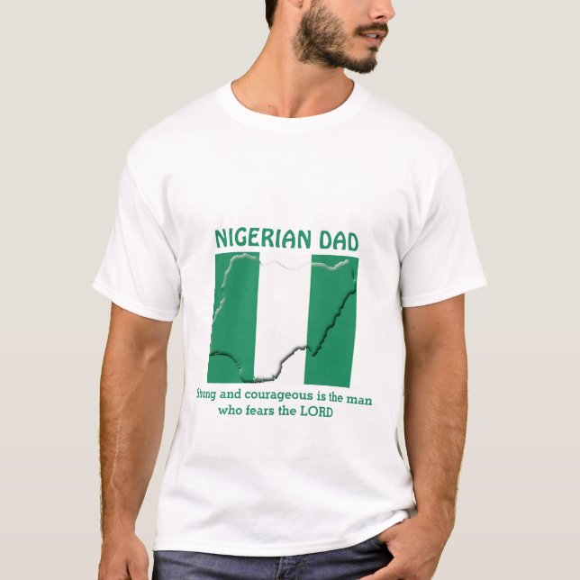 T-shirt NIGÉRIAN DAD Fort Courageux Personnalisé (Devant)