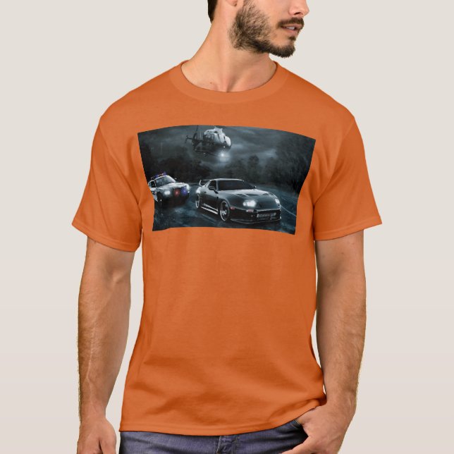 T-shirt Night Chase with Speeding Sports Car gift (Devant)