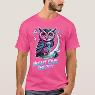 T-shirt Night Owl Energy – Conception de Hibou Néon