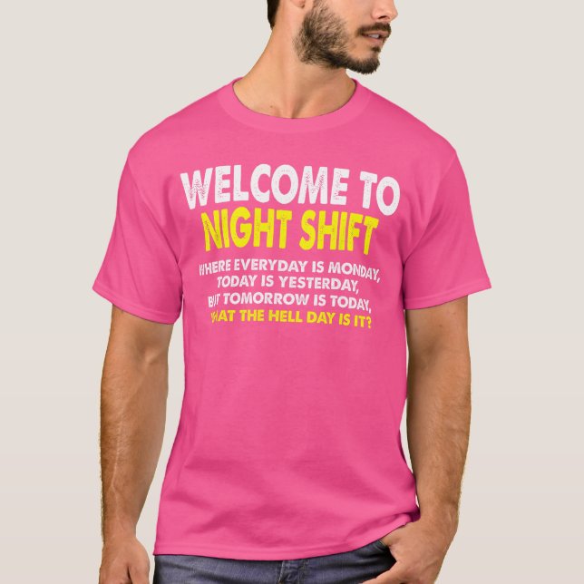 T-shirt Night Shift Workers Funny Midnight Shift retro gif (Devant)