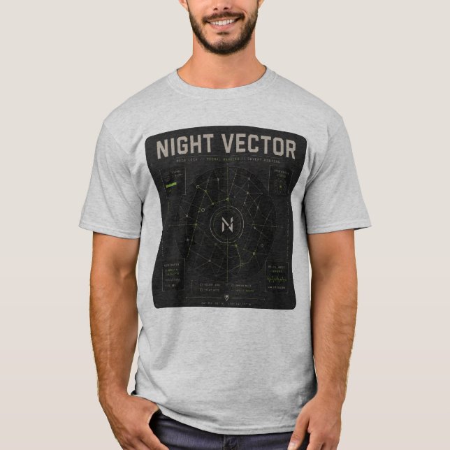 T-shirt Night Vector | Grid Lock Signal Mapping tee (Devant)