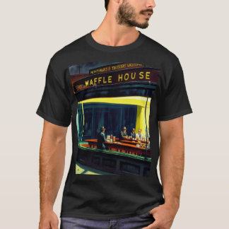 T-shirt Nighthawks at the Waffle House - Retro Parody Art