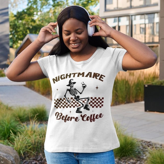 T-shirt Nightmare Before Coffee - Drôle Amateur de caféine (Nightmare Before Coffee – Funny Caffeine Lover T-Shirt)