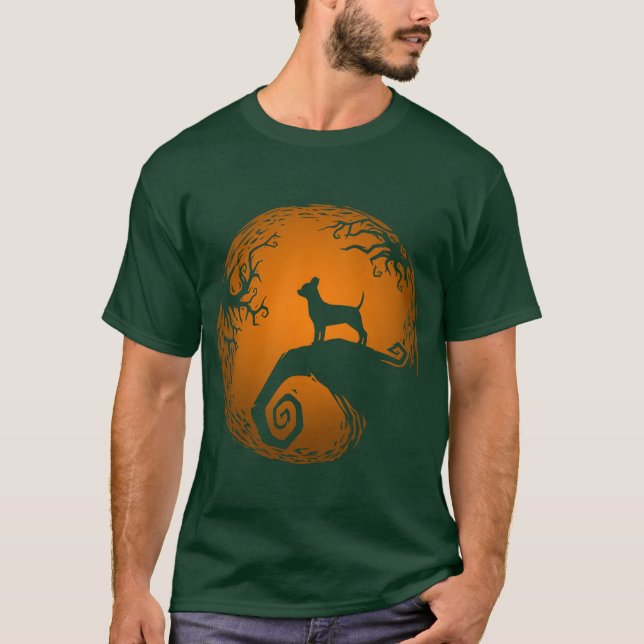 T-shirt Nightmare Before Halloween Dog retro (Devant)