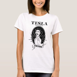 T-shirt Nikola Tesla et son pigeon