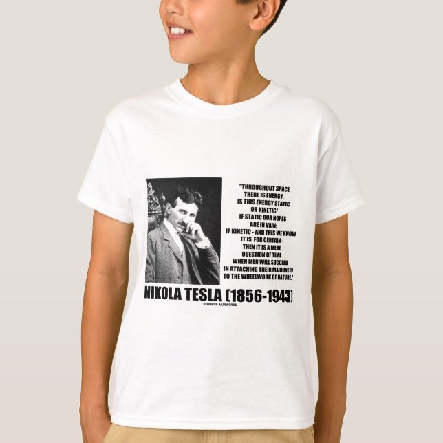 T-shirt Nikola Tesla Wheelwork d'énergie cinétique de (Devant)