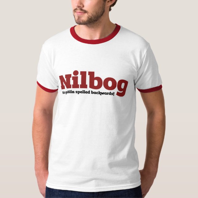 T-shirt Nilbog c'est gobelin orthographié à l'envers (Devant)
