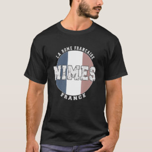 T-shirt Nîmes France, drapeau Vintage