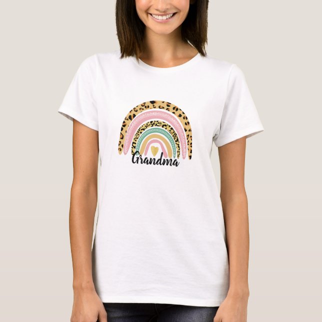 T-shirt N'Importe Quel Nom Maman Maman Grand-Maman Boho Ra (Devant)
