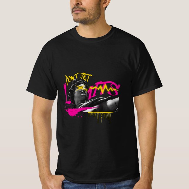 T-shirt N'imposez pas de limites Statue grecque Graffiti S (Devant)