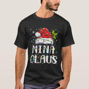 T-shirt Nina Claus Noël Père Noël Famille jumelée chapeau 