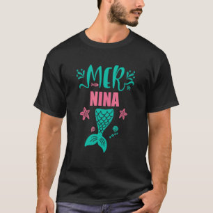 T-shirt Nina De L'Anniversaire Fête De Famille De La Sirèn