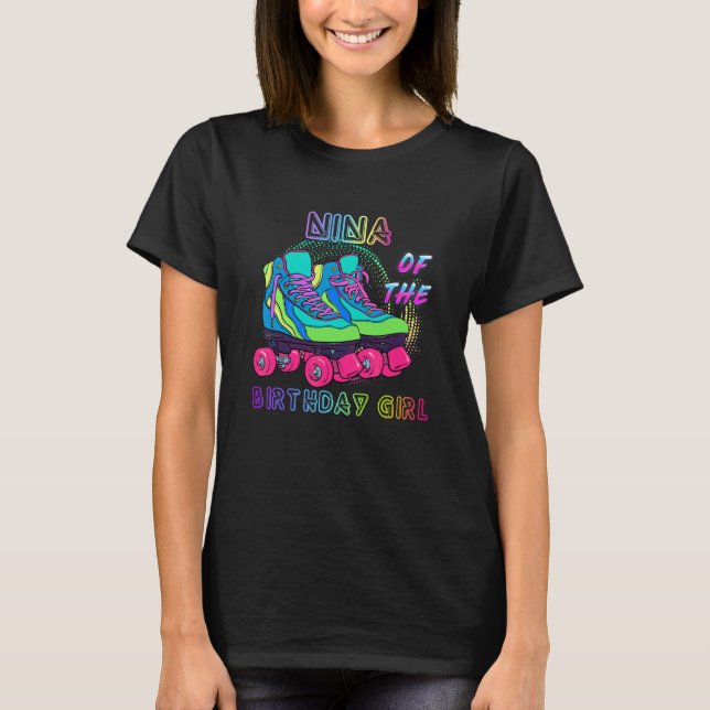 T-shirt Nina De L'Anniversaire Fille Rolling Patinage Anni (Devant)