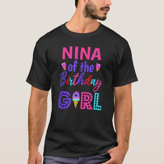 T-shirt Nina De L'Anniversaire Grandma Crème Glace Premier (Devant)