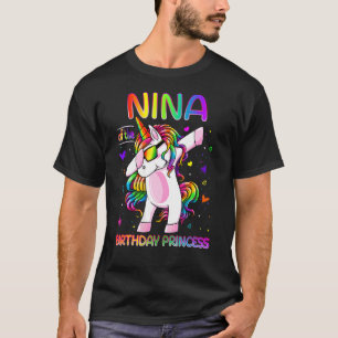 T-shirt Nina De L'Anniversaire Princesse Fille Dabbing Uni