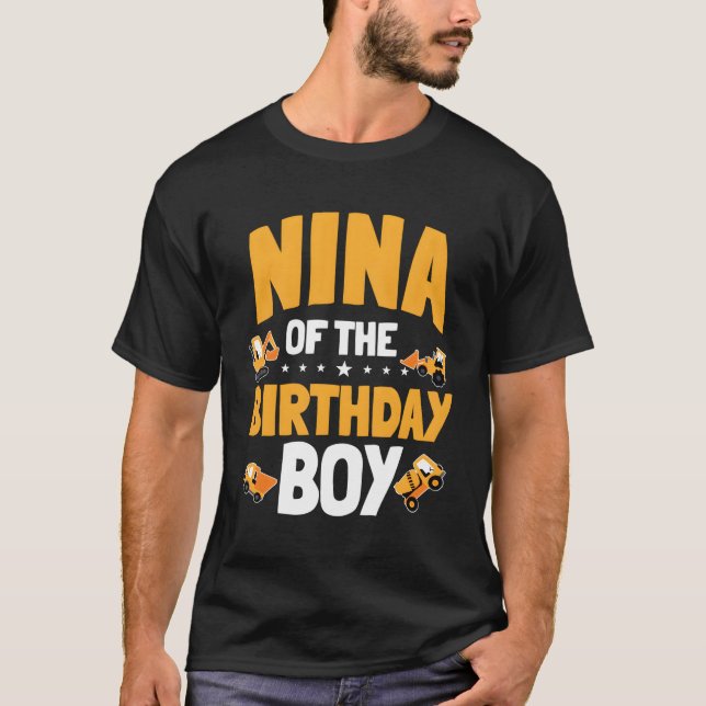 T-shirt Nina De L'Anniversaire Travailleur De Construction (Devant)