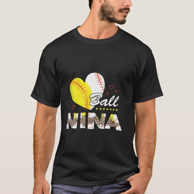 T-shirt Nina des deux baseball softball fête des mères pou (Devant)