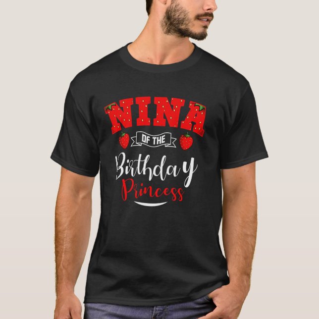 T-shirt Nina du thème princesse fraise anniversaire Bda (Devant)