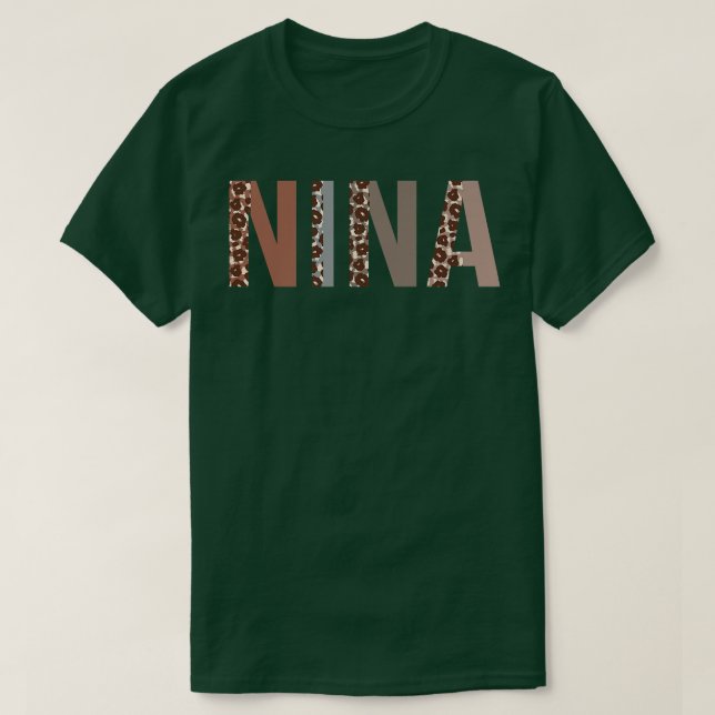 T-shirt Nina Empreinte de léopard Maman mignonne Fête des  (Design devant)