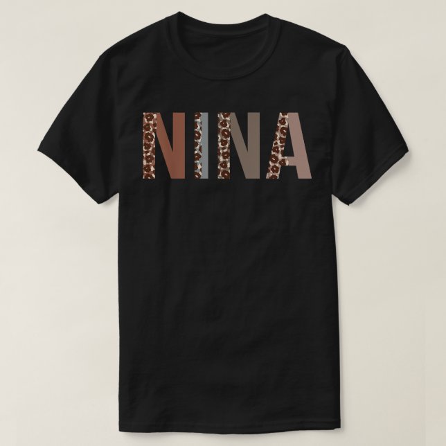 T-shirt Nina Empreinte de léopard Maman mignonne Fête des  (Design devant)