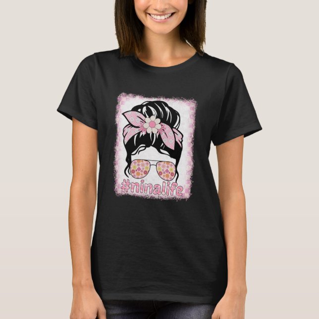 T-shirt Nina Messy Bun Bleaches Super Fleur Hippie Mothe (Devant)
