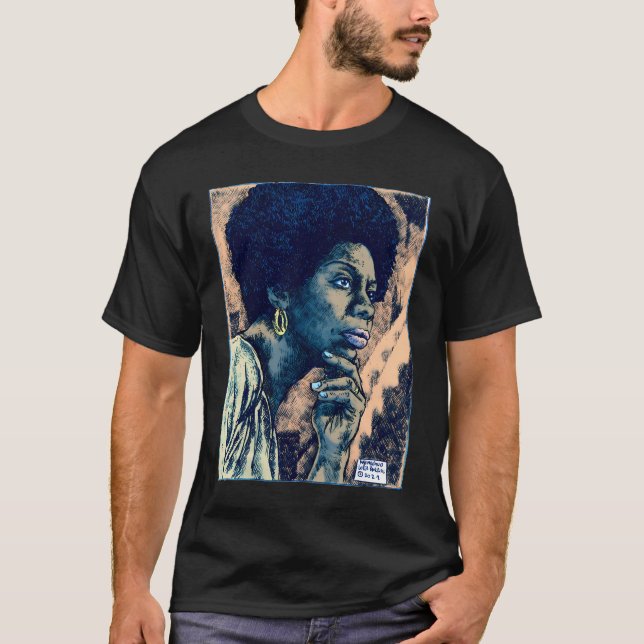T-shirt Nina Simone, par Maximiliano Lopez Barrios (Devant)