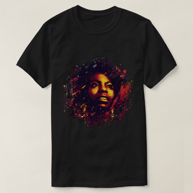T-shirt Nina Simone POP ART Old School Collection Classi (Design devant)